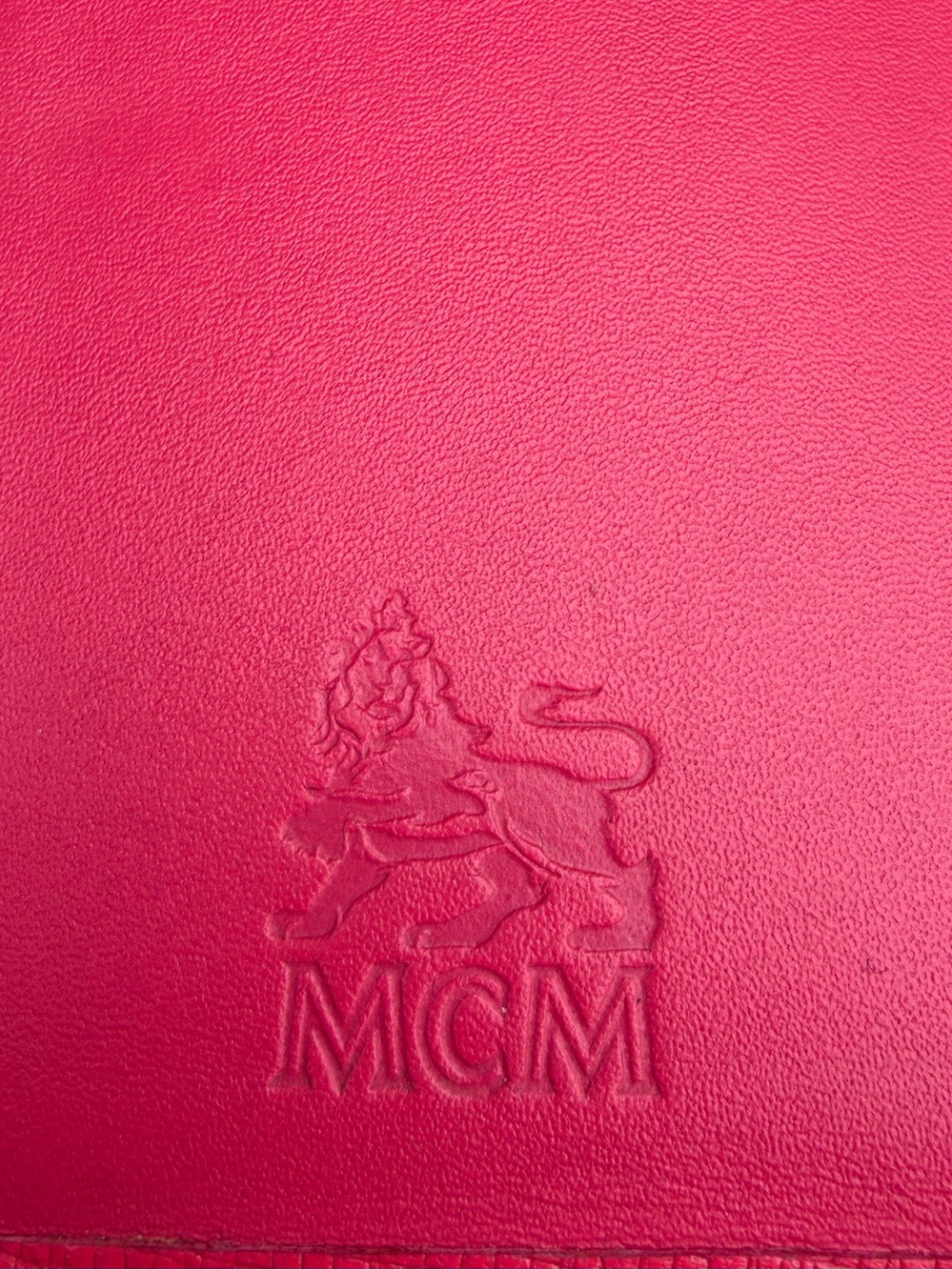 MCM Hot Pink Leather Trifold Wallet with Charms & Gold Hardware - Picture 9 of 16